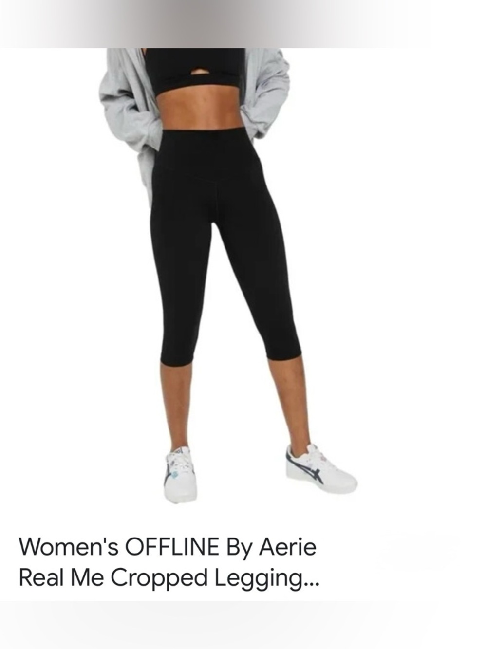 Aerie Offline Real Me Black Cropped Leggings- L